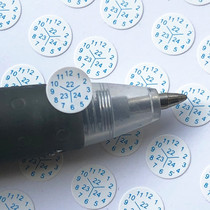 Fragile anti-tear warranty sticker 6MM positive round blue word with date tick mark for rip-i.e.-break adhesive sticker