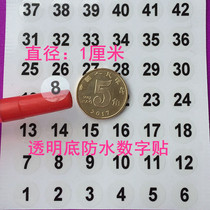 Transparent 1-60 lipstick digital water bottle Cup number sticker waterproof yardage number label sticker wine glass sticker