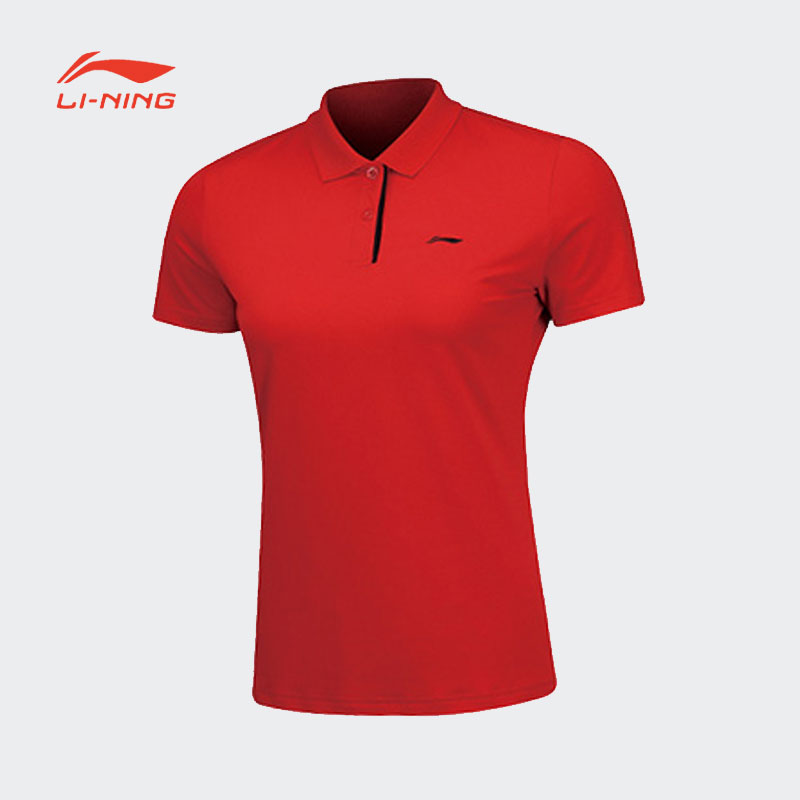 Li Ning Short Sleeve T-shirt Lady Sports Polo Shirt Trend Sports Casual Turtlenecks Cultural Shirts Casual Wear