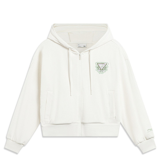 李宁外套女子时尚休闲百搭潮流宽松透气连帽运动卫衣AWDT372-B品