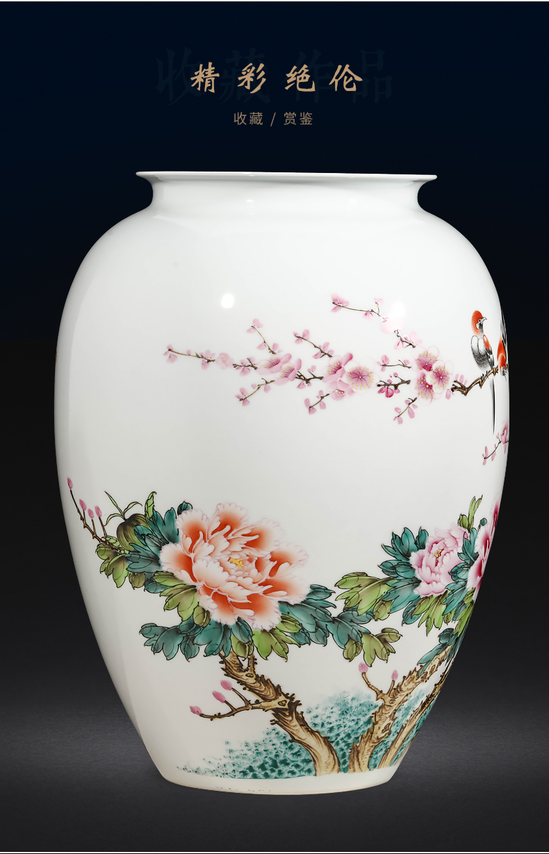 Jingdezhen ceramics famous flower arranging Chinese hand - made enamel vase furnishing articles, the sitting room porch home decoration