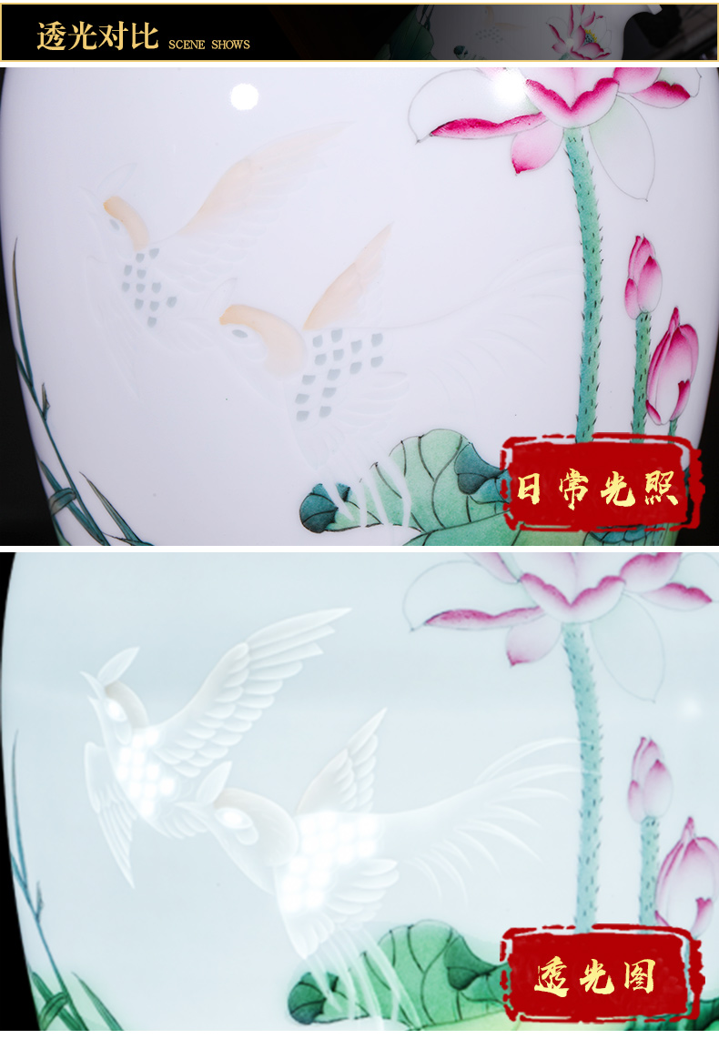 Jingdezhen ceramics hand - made vases, flower arranging furnishing articles of the new Chinese style living room TV ark, wine home decoration