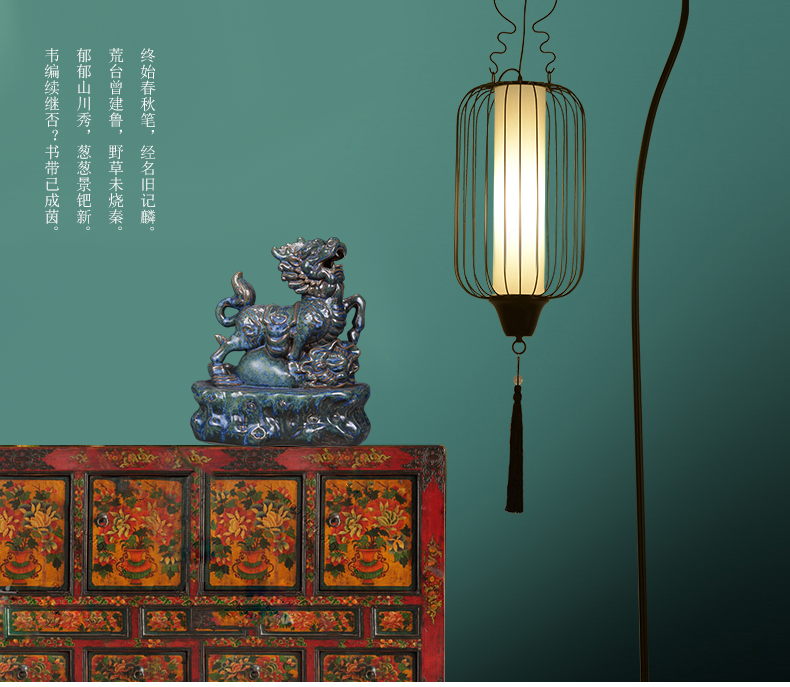 Jingdezhen ceramics kirin office furnishing articles using a pair of new Chinese style and the sitting room porch decoration decoration