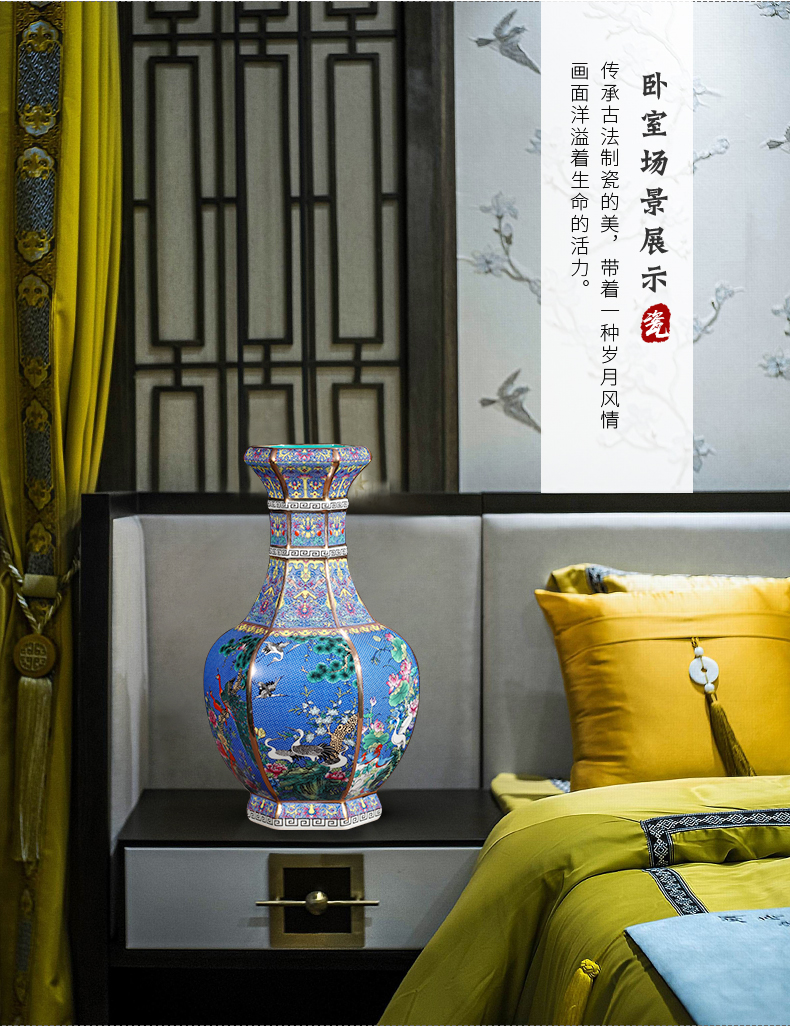 Jingdezhen ceramics imitation qianlong fuels the vase flower arrangement sitting room of Chinese style restoring ancient ways is household adornment handicraft furnishing articles