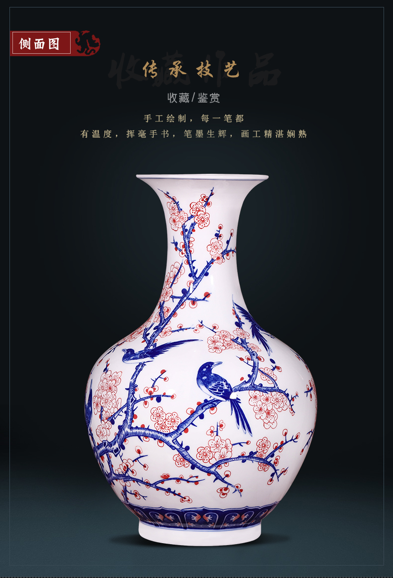 Beaming blue and white porcelain of jingdezhen ceramics hand - made vases, flower arranging new Chinese style household adornment furnishing articles sitting room