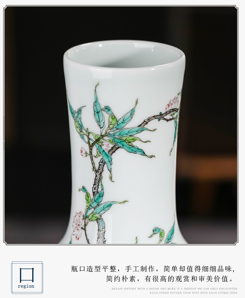 Jingdezhen ceramics hand - made archaize pastel nine peach tree vase furnishing articles rich ancient frame sitting room adornment