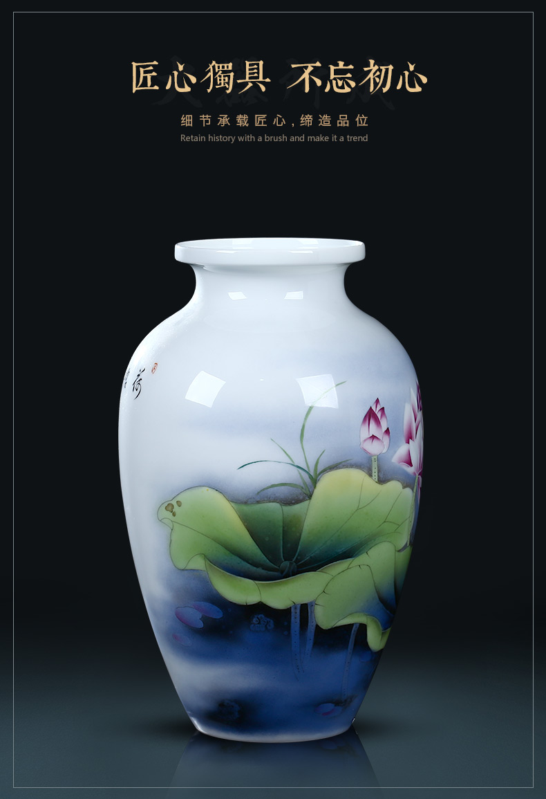 Jingdezhen ceramics vase furnishing articles flower arranging famous hand - made of office decoration of Chinese style household living room