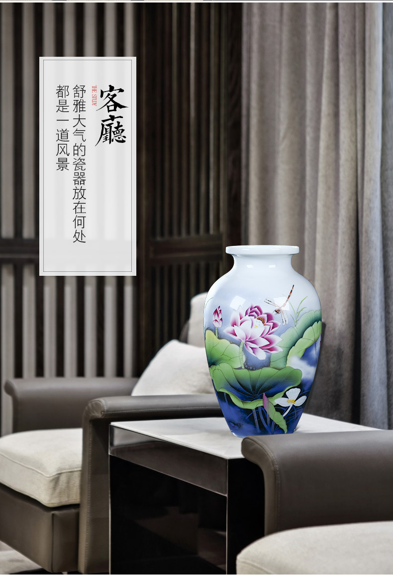 Jingdezhen ceramics vase furnishing articles flower arranging famous hand - made of office decoration of Chinese style household living room