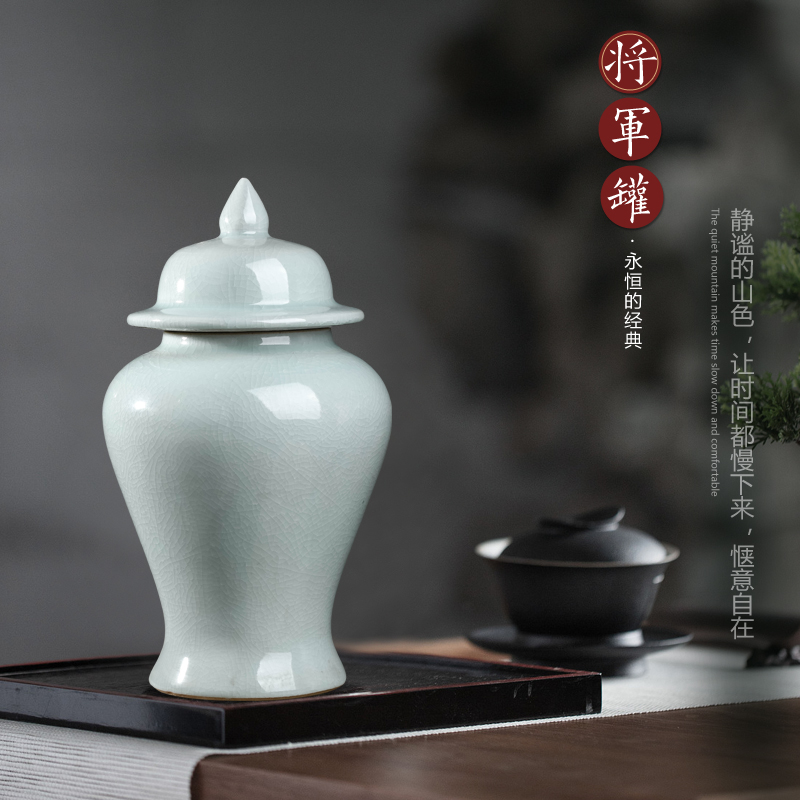 Blue and white porcelain of jingdezhen ceramics general tank furnishing articles large storage tank Chinese sitting room porch home decoration