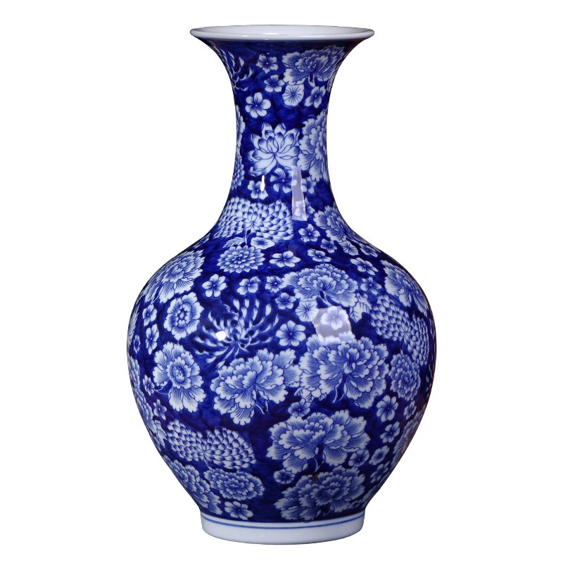 New Chinese style household jingdezhen ceramics antique blue and white porcelain vases, flower arrangement sitting room adornment handicraft furnishing articles