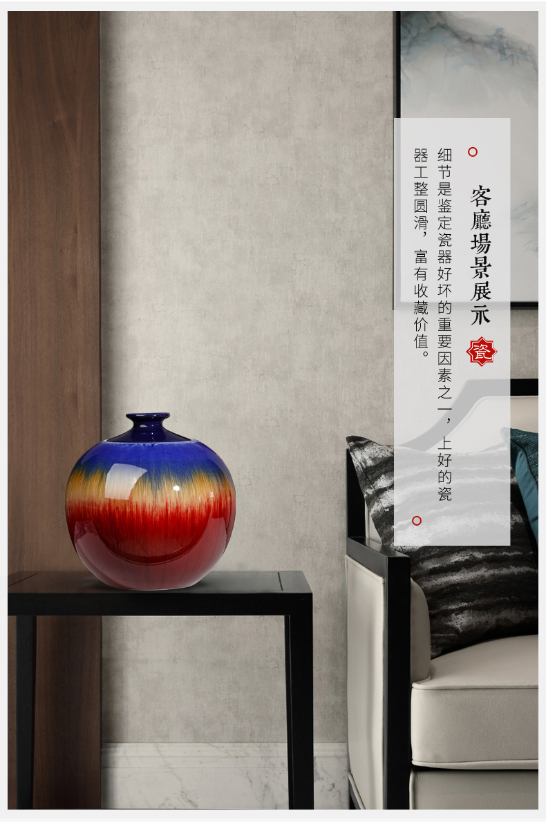 Furnishing articles of jingdezhen ceramics up with ruby red storage tank porcelain jar with cover large tea meters oil jar ornaments