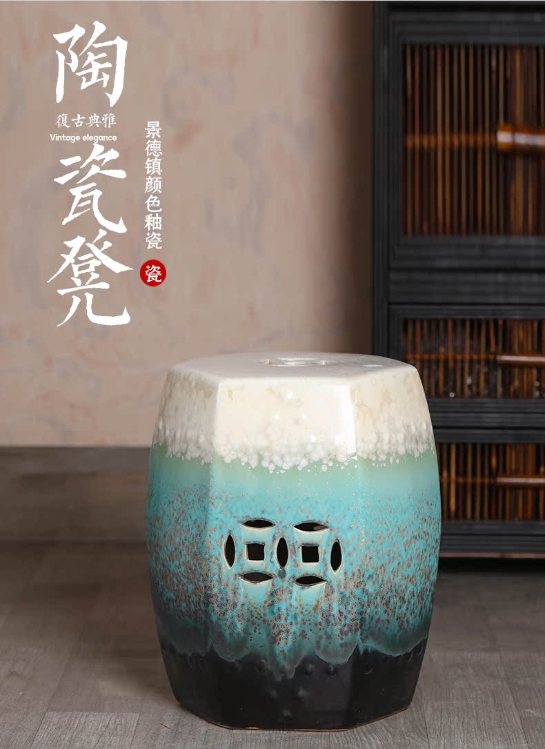 Jingdezhen ceramic drum who the new Chinese style villa hotel decoration between example pier sit mound in shoes who toilet who