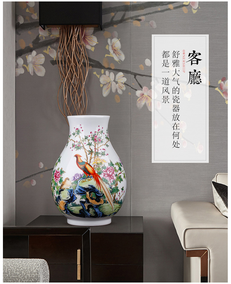 Jingdezhen ceramics powder enamel vase expressions using wide flower arrangement home TV ark, furnishing articles of Chinese style of the sitting room porch decoration