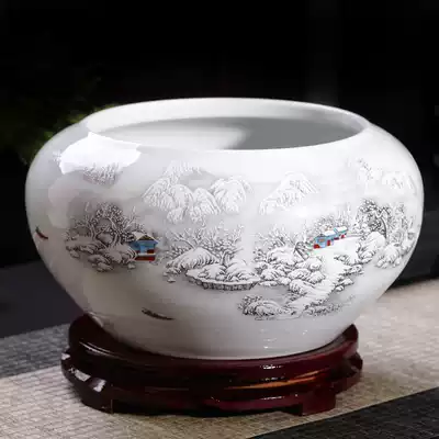 Jingdezhen ceramic goldfish tank turtle water lily lotus Lotus Narcissus potted pen wash home decoration large size