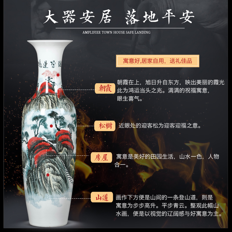 Jingdezhen ceramics hand - made large vases, and Chinese style porch TV ark, furnishing articles to heavy gift large living room