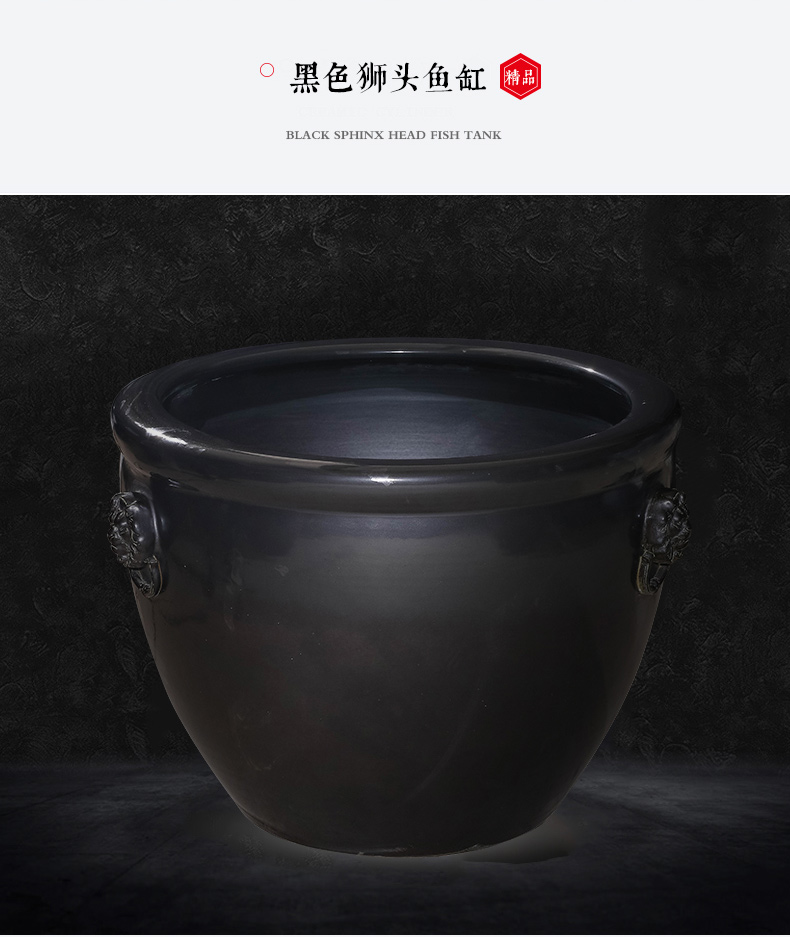 Restoring ancient ways of jingdezhen ceramic aquarium large tank sitting room is suing garden water lily basin bowl LianHe cylinder goldfish bowl