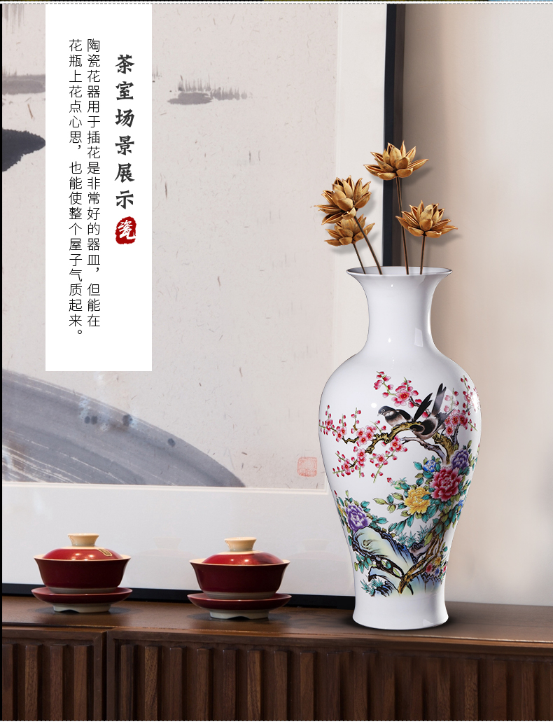 Jingdezhen ceramics of large sitting room vase dried flowers, Chinese style household adornment furnishing articles large TV ark