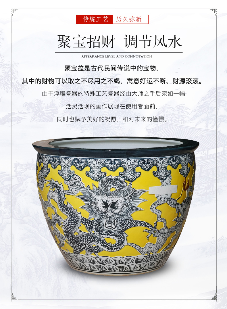 Basin of jingdezhen ceramic aquarium water lily lotus turtle water goldfish bowl lotus cylinder GangPen garden furnishing articles