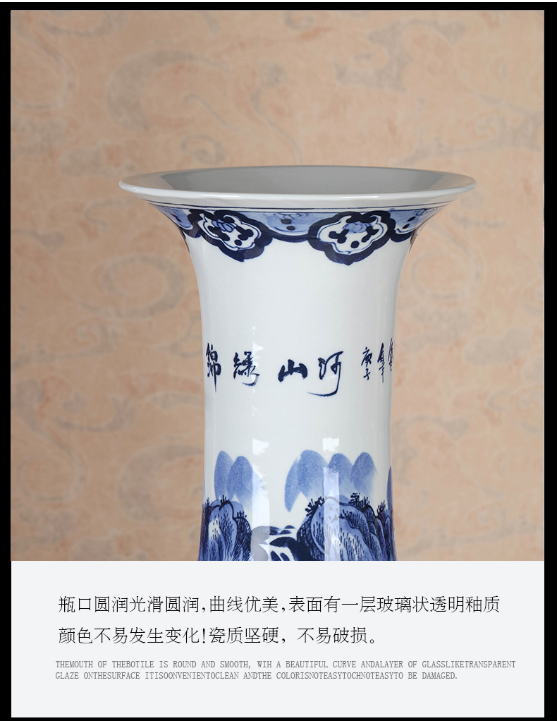 Jingdezhen ceramics hand - made of blue and white porcelain vase splendid sunvo landing big sitting room hotel large decorative furnishing articles