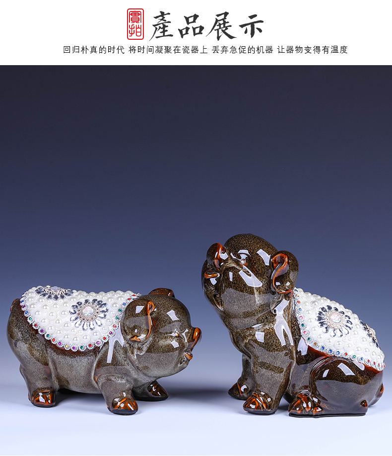 Jingdezhen ceramics "furnishing articles, lovely Chinese lucky rich ancient frame decorative arts and crafts and large living room