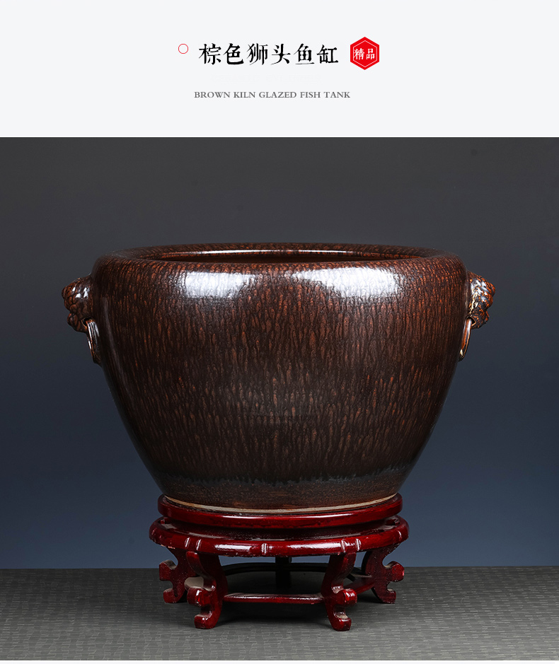 Jingdezhen ceramic goldfish bowl restoring ancient ways is oversized furnishing articles turtle cylinder sitting room balcony bowl lotus lotus lotus basin