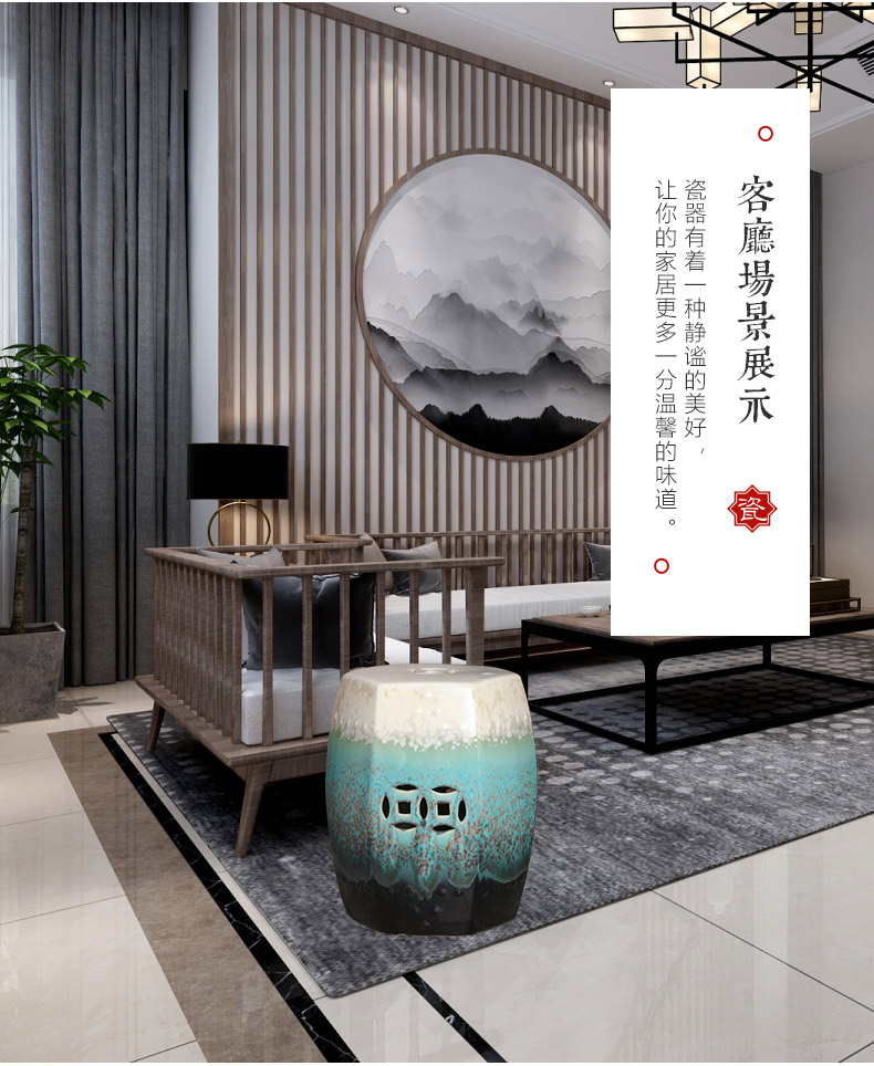 Jingdezhen ceramic drum who the new Chinese style villa hotel decoration between example pier sit mound in shoes who toilet who