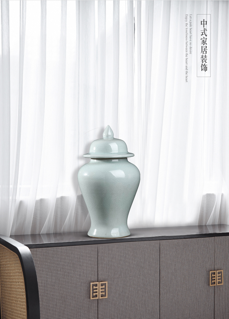 Blue and white porcelain of jingdezhen ceramics general tank furnishing articles large storage tank Chinese sitting room porch home decoration
