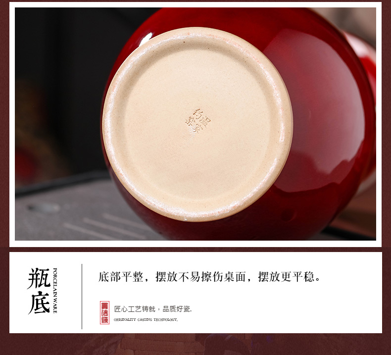 Jingdezhen ceramics archaize ears jun porcelain vases, flower arranging big furnishing articles of Chinese style home sitting room porch decoration