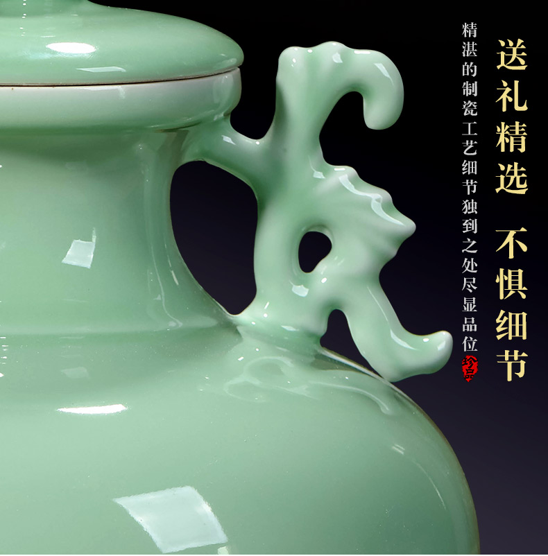 Jingdezhen ceramics imitation yongzheng ears live storage tank Chinese style restoring ancient ways is rich ancient frame sitting room adornment is placed