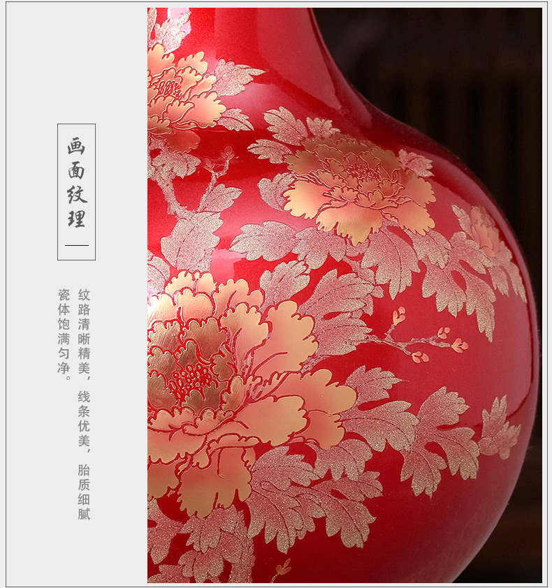 Jingdezhen ceramics vase furnishing articles sitting room modern Chinese style household wine cabinet TV ark adornment porcelain arranging flowers