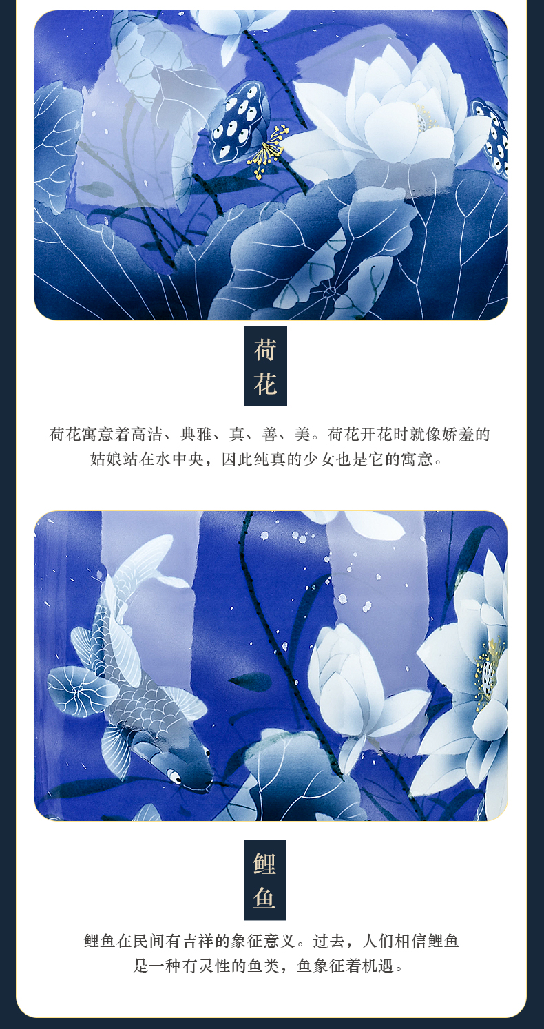 Jingdezhen ceramics large hand - made flower arranging Chinese blue and white porcelain vase is placed in the sitting room porch home decoration