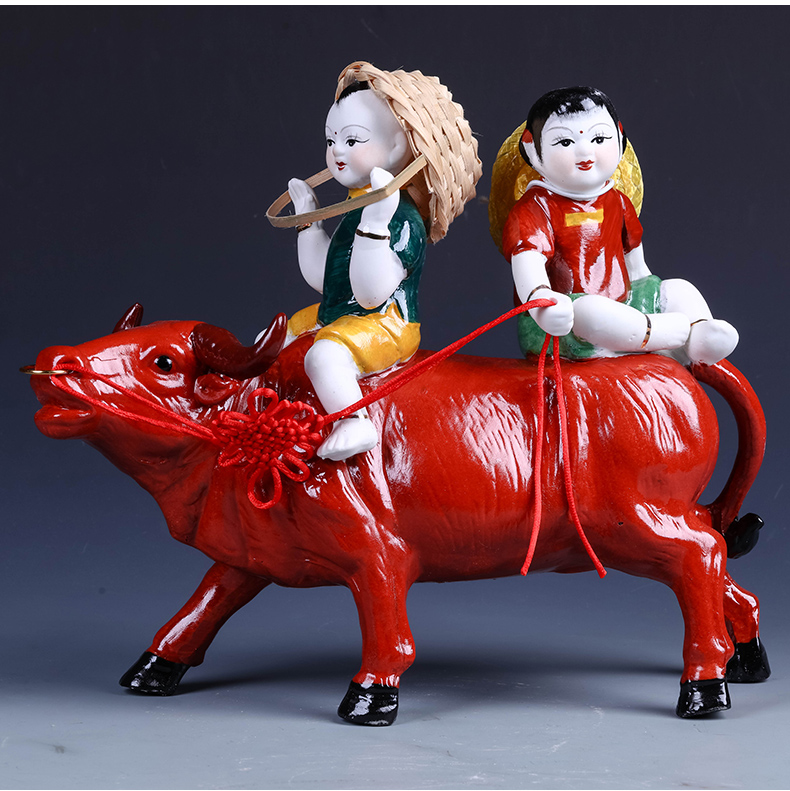 Jingdezhen ceramics cowboy ride to feng shui furnishing articles of modern Chinese style household wine TV ark, sitting room adornment