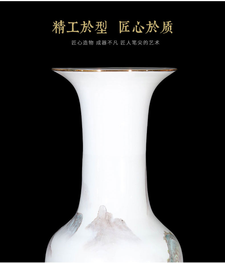 Jingdezhen ceramics hand - made pastel landscapes of large vase sitting room TV ark, the opened furnishing articles 1.2 meters