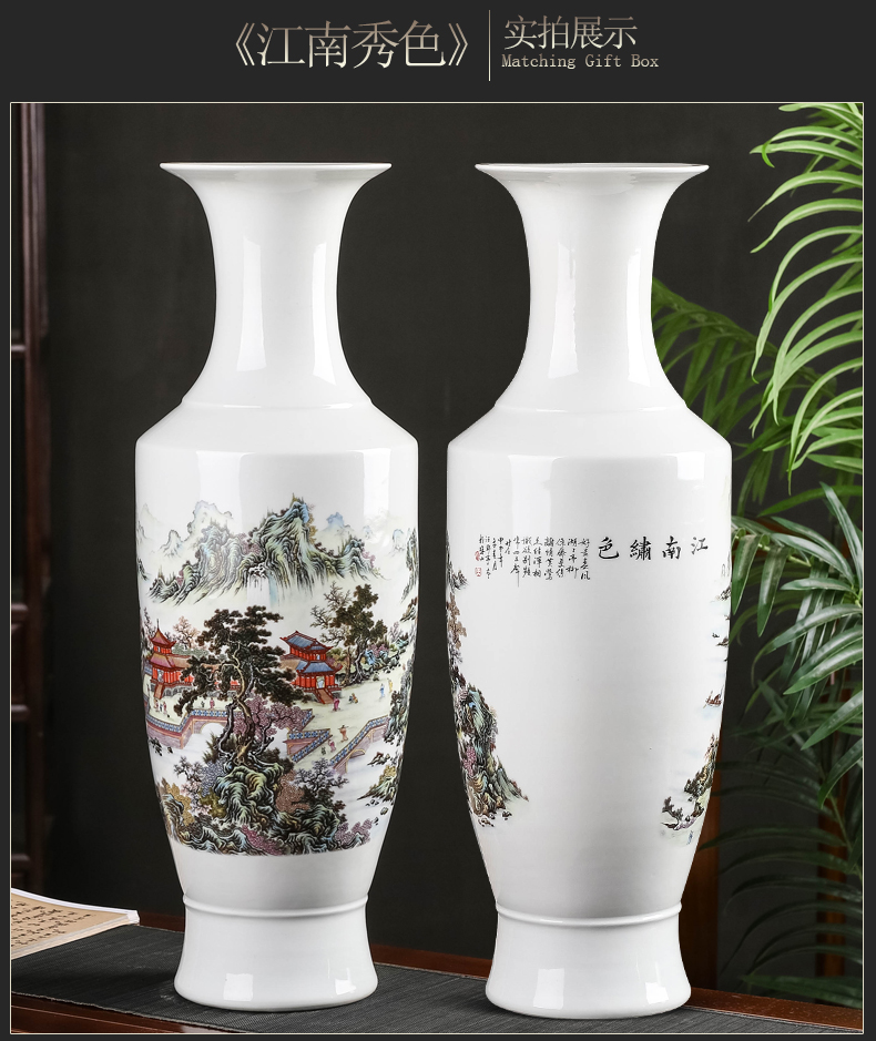 Jingdezhen ceramics furnishing articles sitting room of large vase flower arranging Chinese style household adornment large TV ark