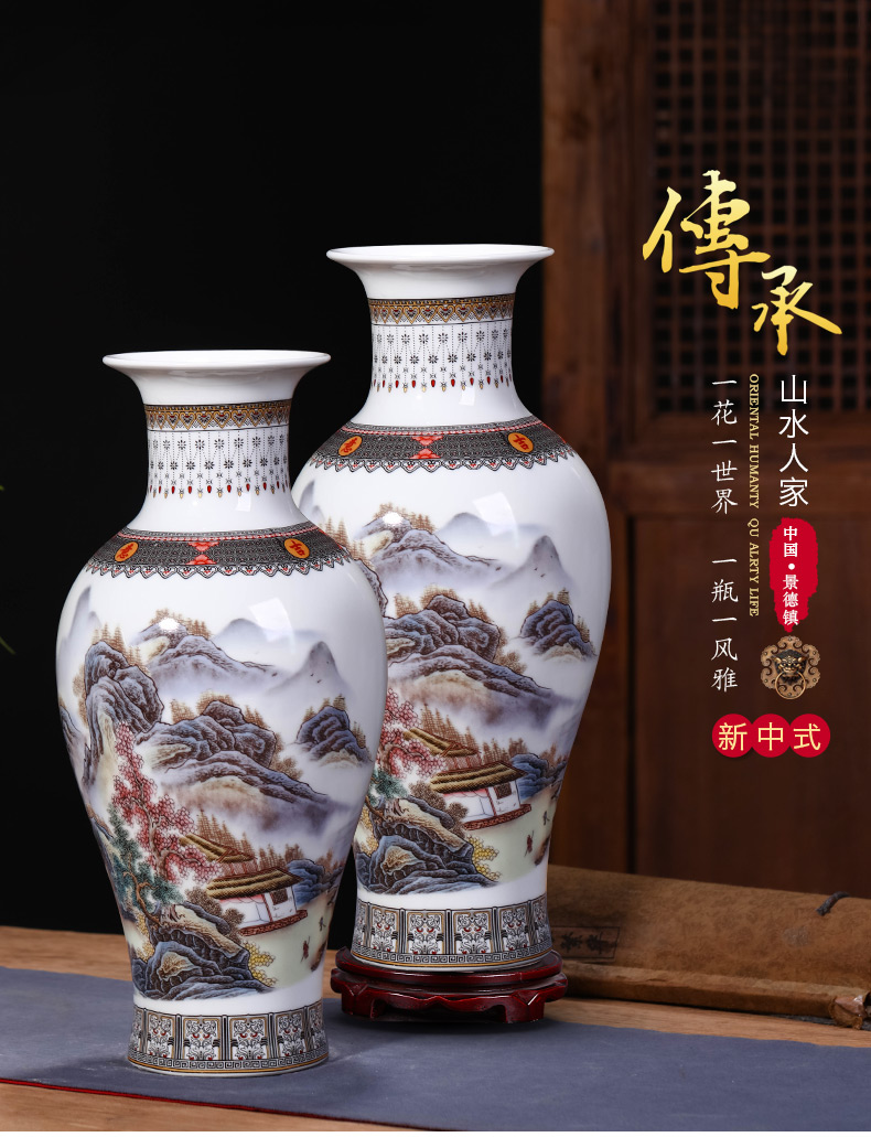 Jingdezhen ceramics vase flower arranging modern new Chinese style wine furnishing articles, the sitting room porch TV ark, adornment