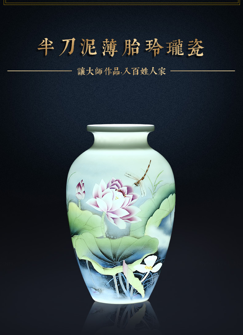 Jingdezhen ceramics vase furnishing articles flower arranging famous hand - made of office decoration of Chinese style household living room