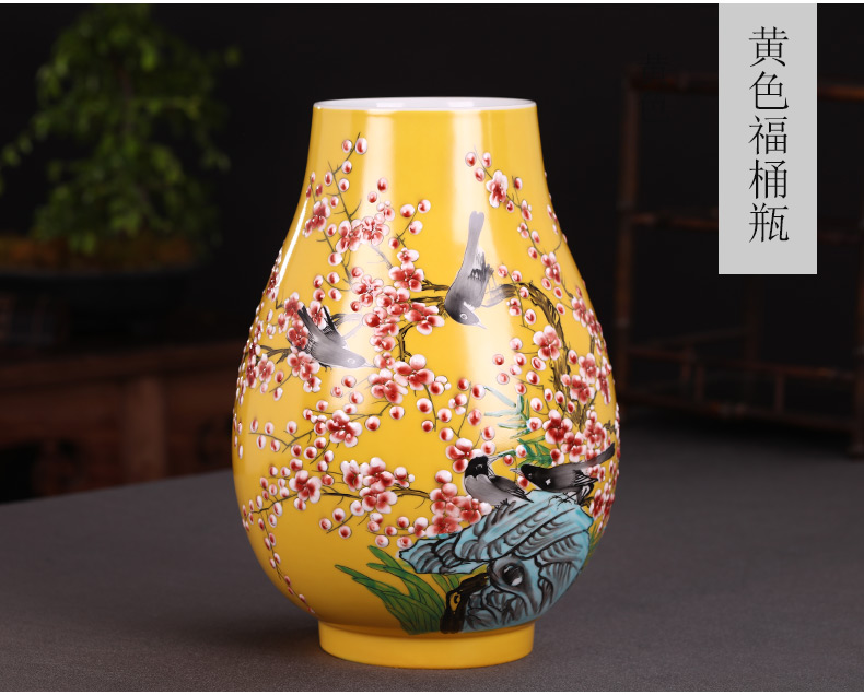 The Master of jingdezhen ceramics hand - made enamel vase flower arranging, new Chinese style living room TV ark adornment furnishing articles