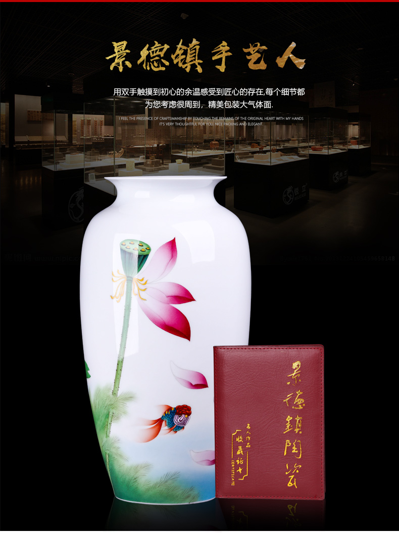 Jingdezhen ceramics famous hand - made vases furnishing articles sitting room TV ark, decoration of Chinese style household arranging flowers