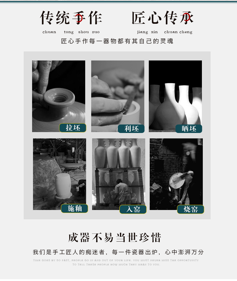 Archaize of jingdezhen ceramics colored enamel vase flower arranging furnishing articles of Chinese style classical home sitting room porch decoration