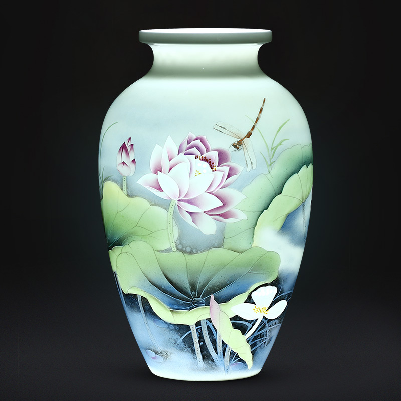 Jingdezhen ceramics vase furnishing articles flower arranging famous hand - made of office decoration of Chinese style household living room