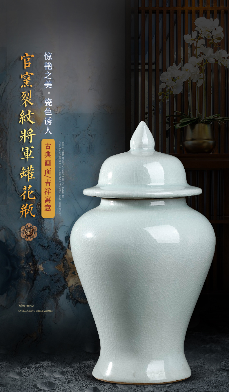 Blue and white porcelain of jingdezhen ceramics general tank furnishing articles large storage tank Chinese sitting room porch home decoration