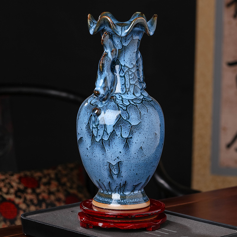 Jingdezhen ceramics Chinese antique jun porcelain vases, flower arranging large furnishing articles wine sitting room decoration