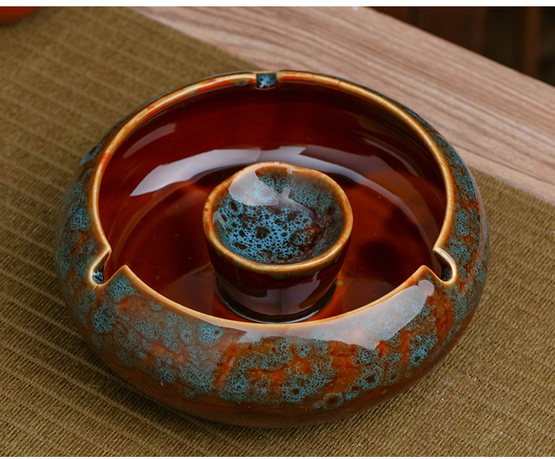 Jingdezhen ceramics ashtray creative move fashion wind restoring ancient ways large living room home office decoration