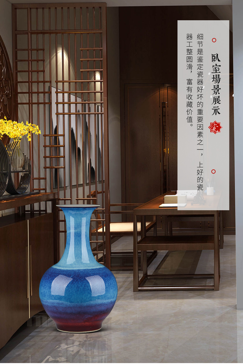 Jingdezhen ceramic vase furnishing articles creative variable blue porcelain porcelain flower arrangement sitting room Chinese style household ornaments