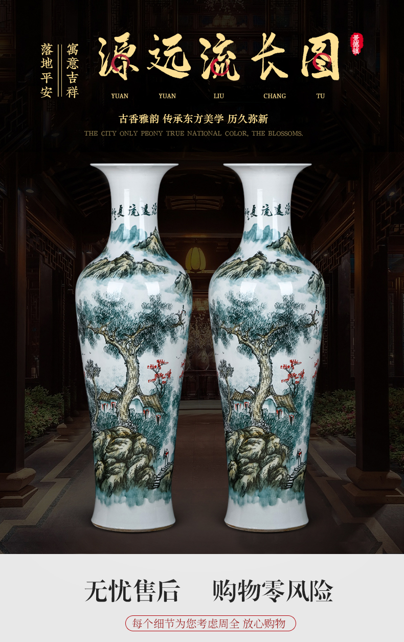 Jingdezhen ceramics hand - made large vases, new Chinese style living room large heavy furnishing articles home decoration gifts