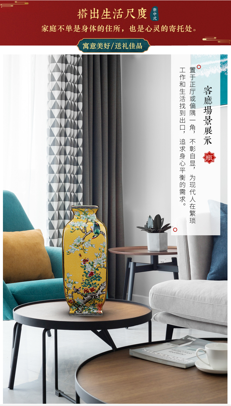 Archaize of jingdezhen ceramics colored enamel vase flower arranging furnishing articles of Chinese style classical home sitting room porch decoration
