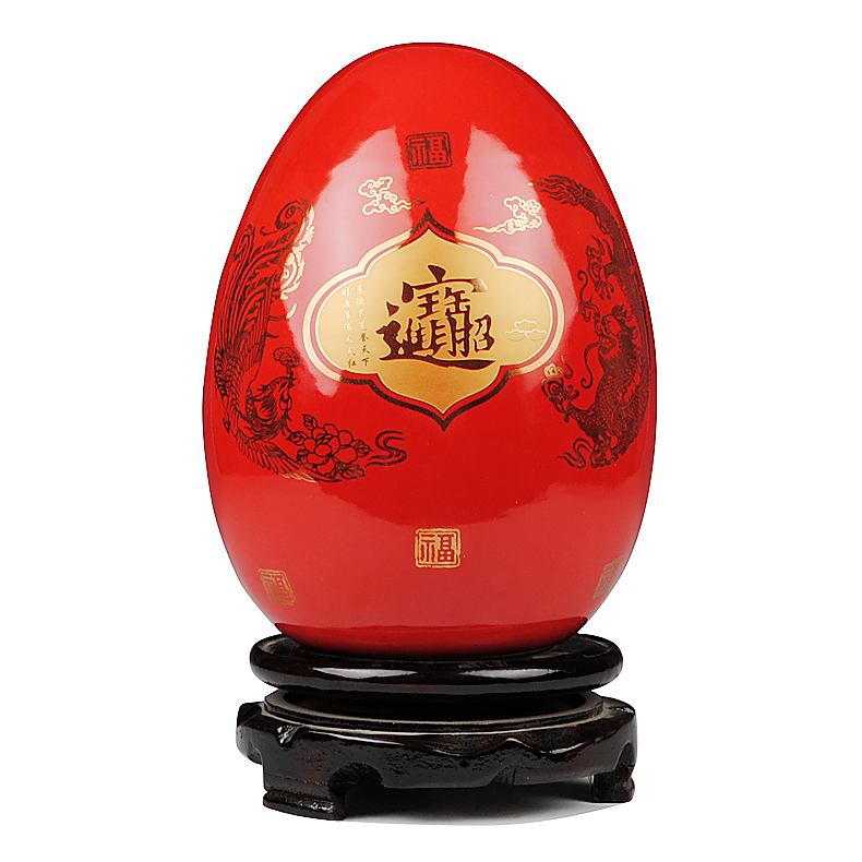 Jingdezhen Chinese red paint ceramic vase longfeng dense eggs a thriving business fashion wedding gifts gifts