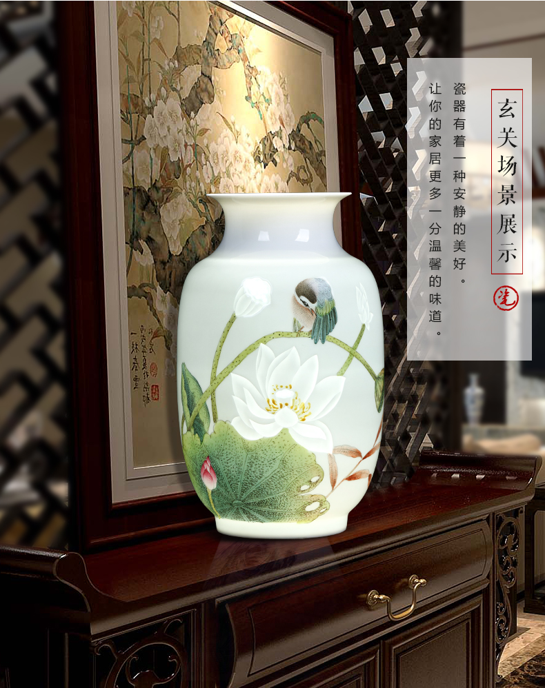 Famous master of jingdezhen ceramics hand - made thin foetus vases, flower arranging Chinese sitting room porch decoration furnishing articles