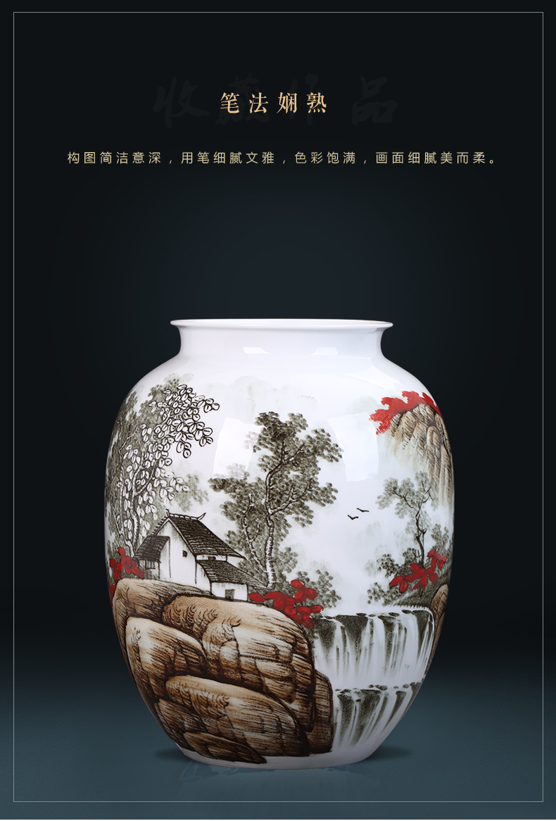 Jingdezhen ceramics landscape hand - made vases, flower arranging new Chinese style household act the role ofing is tasted, the sitting room porch decoration furnishing articles