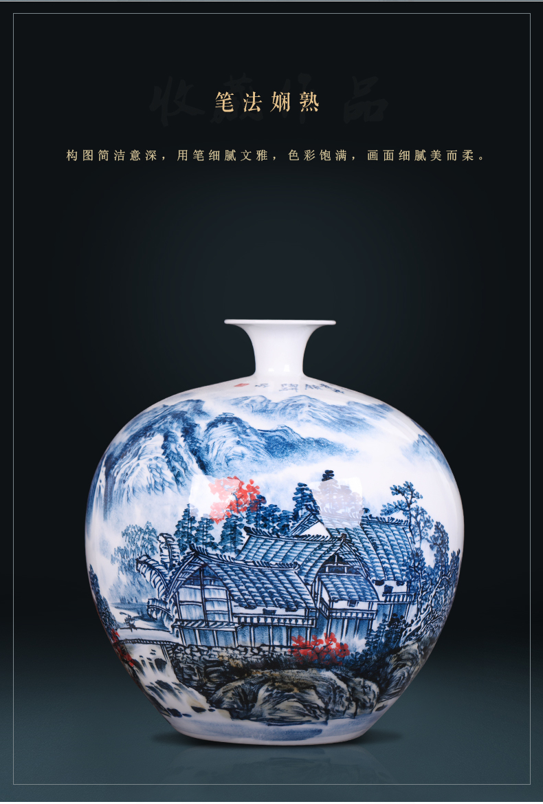 The Master of jingdezhen ceramics hand - made scenery large vases, flower arrangement of the sitting room porch decoration of the new Chinese style furnishing articles